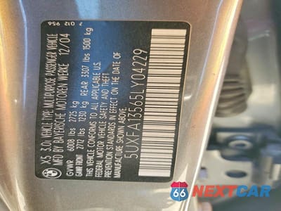 Zdjęcie 12 z 12 samochodu: 2005 BMW X5 3.0I VIN:5UXFA13565LY04229 - miniatura