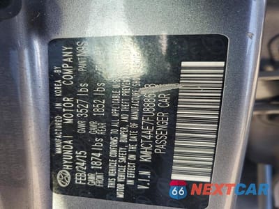 Zdjęcie 12 z 12 samochodu: 2015 HYUNDAI ACCENT GLS VIN:KMHCT4AE7FU888698 - miniatura