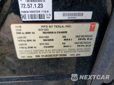 Zdjęcie 14 z 14 samochodu: 2018 TESLA MODEL X VIN:5YJXCBE29JF136366 - miniatura