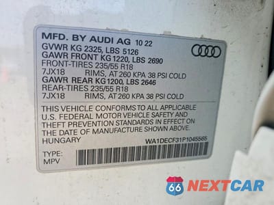 Zdjęcie 13 z 13 samochodu: 2023 AUDI Q3 PREMIUM S LINE 45 VIN:WA1DECF31P1045565 - miniatura