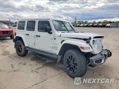 Czwarte zdjęcie samochodu z boku: 2021 JEEP WRANGLER UNLIMITED SAHARA 4XE VIN:1C4JJXP68MW658771 - miniatura
