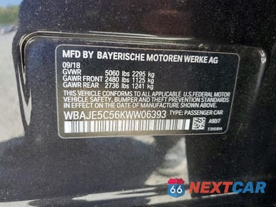Zdjęcie 12 z 12 samochodu: 2019 BMW 540 I VIN:WBAJE5C56KWW06393 - miniatura