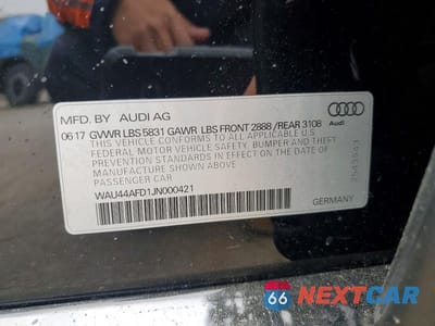 Zdjęcie 12 z 12 samochodu: 2018 AUDI A8 L QUATTRO VIN:WAU44AFD1JN000421 - miniatura
