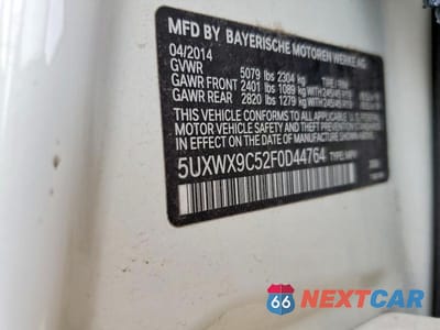 Zdjęcie 12 z 12 samochodu: 2015 BMW X3 XDRIVE28I VIN:5UXWX9C52F0D44764 - miniatura