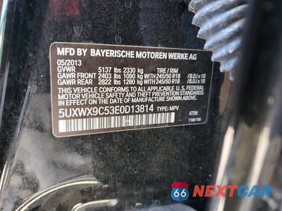 Zdjęcie 12 z 12 samochodu: 2014 BMW X3 XDRIVE28I VIN:5UXWX9C53E0D13814 - miniatura