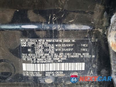 Zdjęcie 13 z 13 samochodu: 2019 TOYOTA RAV4 LE VIN:2T3F1RFV0KW028832 - miniatura