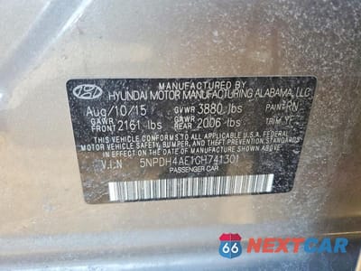 Zdjęcie 12 z 12 samochodu: 2016 HYUNDAI ELANTRA SE VIN:5NPDH4AE1GH741301 - miniatura