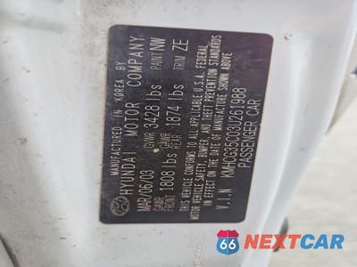 Zdjęcie 12 z 12 samochodu: 2003 HYUNDAI ACCENT GL VIN:KMHCG35C03U261988 - miniatura