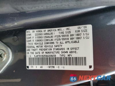 Zdjęcie 13 z 13 samochodu: 2009 ACURA RDX VIN:5J8TB18259A008459 - miniatura