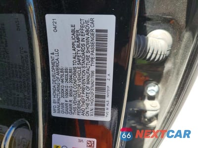 Zdjęcie 12 z 12 samochodu: 2021 HONDA ACCORD SPORT VIN:1HGCV2F37MA017696 - miniatura