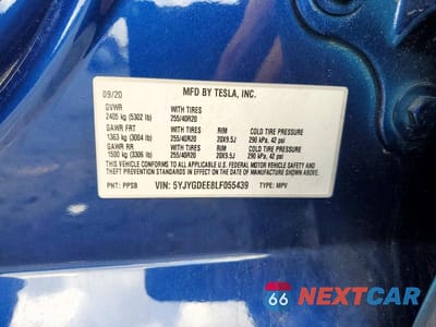 Zdjęcie 13 z 13 samochodu: 2020 TESLA MODEL Y VIN:5YJYGDEE8LF055439 - miniatura
