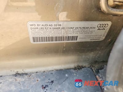 Zdjęcie 12 z 12 samochodu: 2005 AUDI A6 3.2 QUATTRO VIN:WAUDG74FX5N101509 - miniatura