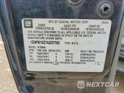 Zdjęcie 12 z 12 samochodu: 2004 CHEVROLET SUBURBAN K1500 VIN:1GNFK16Z74J297582 - miniatura