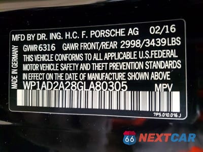 Zdjęcie 13 z 13 samochodu: 2016 PORSCHE CAYENNE GTS VIN:WP1AD2A28GLA80305 - miniatura
