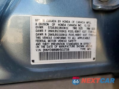 Zdjęcie 13 z 13 samochodu: 2006 ACURA MDX TOURING VIN:2HNYD18696H503708 - miniatura