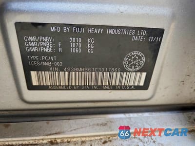 Zdjęcie 13 z 13 samochodu: 2012 SUBARU LEGACY 2.5I PREMIUM VIN:4S3BMHB61C3017860 - miniatura