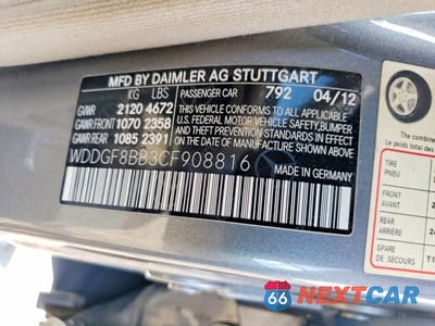 Zdjęcie 12 z 12 samochodu: 2012 MERCEDES-BENZ C 300 4MATIC VIN:WDDGF8BB3CF908816 - miniatura