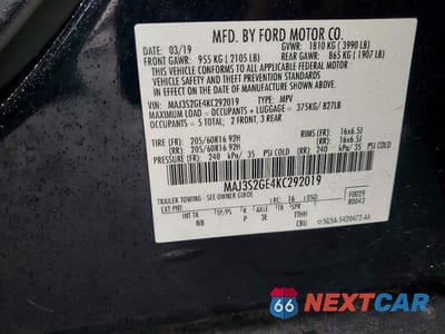 Zdjęcie 13 z 13 samochodu: 2019 FORD ECOSPORT SE VIN:MAJ3S2GE4KC292019 - miniatura