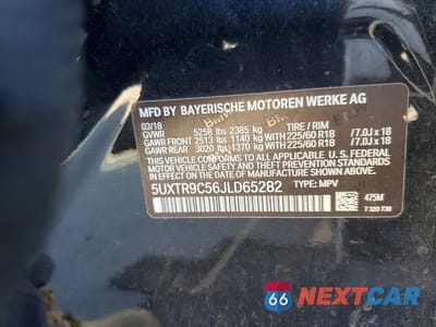 Zdjęcie 13 z 13 samochodu: 2018 BMW X3 XDRIVE30I VIN:5UXTR9C56JLD65282 - miniatura