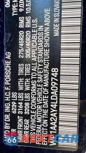 Zdjęcie 10 z 10 samochodu: 2020 PORSCHE CAYENNE VIN:WP1AA2AY4LDA09748 - miniatura