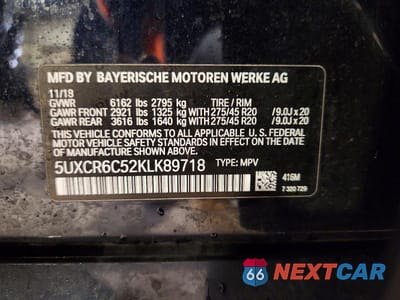 Zdjęcie 13 z 13 samochodu: 2019 BMW X5 XDRIVE40I VIN:5UXCR6C52KLK89718 - miniatura