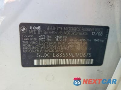 Zdjęcie 13 z 13 samochodu: 2009 BMW X5 XDRIVE48I VIN:5UXFE83599L170675 - miniatura