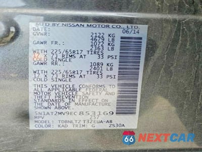 Zdjęcie 14 z 14 samochodu: 2014 NISSAN ROGUE SV VIN:5N1AT2MV9EC853169 - miniatura