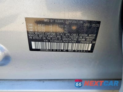 Zdjęcie 12 z 12 samochodu: 2022 SUBARU LEGACY VIN:4S3BWAD67N3014995 - miniatura
