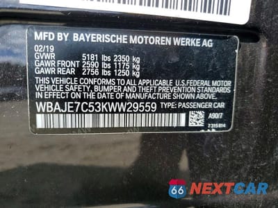 Zdjęcie 12 z 12 samochodu: 2019 BMW 540 XI VIN:WBAJE7C53KWW29559 - miniatura