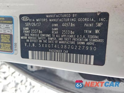 Zdjęcie 12 z 12 samochodu: 2018 KIA OPTIMA LX VIN:5XXGT4L38JG227990 - miniatura