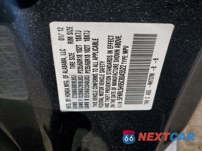 Zdjęcie 13 z 13 samochodu: 2012 HONDA ODYSSEY TOURING VIN:5FNRL5H95CB045522 - miniatura