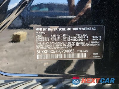 Zdjęcie 12 z 12 samochodu: 2015 BMW X5 XDRIVE35I VIN:5UXKR0C57F0P04662 - miniatura