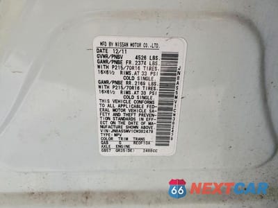 Zdjęcie 13 z 13 samochodu: 2012 NISSAN ROGUE S VIN:JN8AS5MV1CW382479 - miniatura