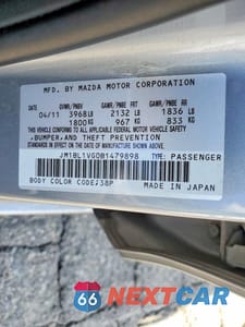 Zdjęcie 12 z 12 samochodu: 2011 MAZDA 3 I VIN:JM1BL1VG0B1479898 - miniatura