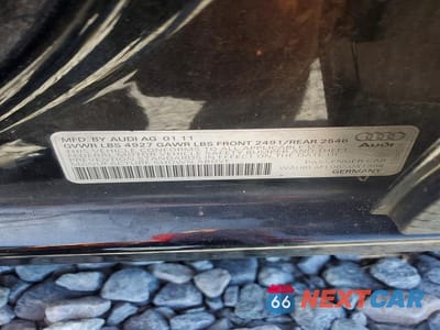 Zdjęcie 13 z 13 samochodu: 2011 AUDI A4 PREMIUM VIN:WAUBFAFL0BN041908 - miniatura