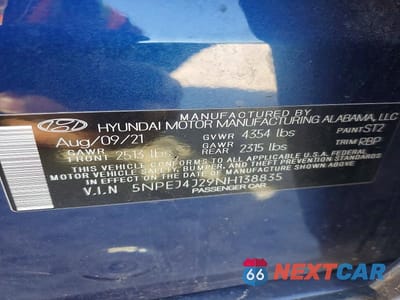 Zdjęcie 12 z 12 samochodu: 2022 HYUNDAI SONATA SEL PLUS VIN:5NPEJ4J29NH138835 - miniatura