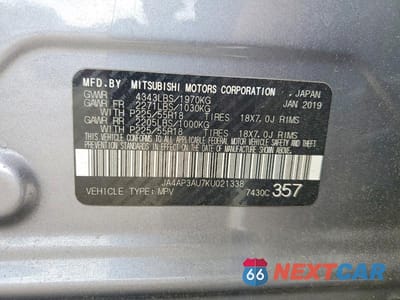 Zdjęcie 13 z 13 samochodu: 2019 MITSUBISHI OUTLANDER SPORT ES VIN:JA4AP3AU7KU021338 - miniatura