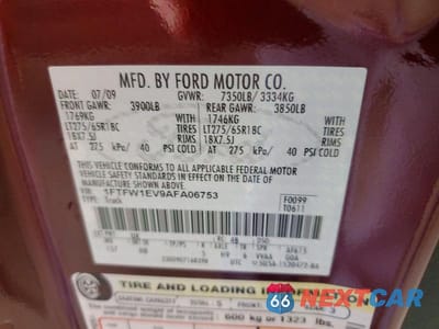 Zdjęcie 12 z 12 samochodu: 2010 FORD F150 SUPERCREW VIN:1FTFW1EV9AFA06753 - miniatura