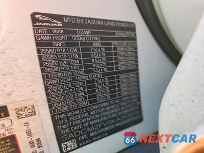 Zdjęcie 13 z 13 samochodu: 2019 JAGUAR F-PACE S VIN:SADCM2FV0KA353596 - miniatura