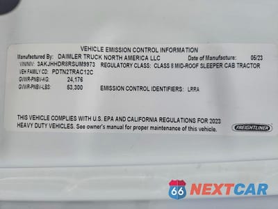 Zdjęcie 10 z 10 samochodu: 2024 FREIGHTLINER CASCADIA 126 SEMI TRUCK VIN:3AKJHHDR8RSUM9973 - miniatura