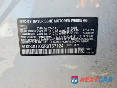 Zdjęcie 13 z 13 samochodu: 2024 BMW X4 XDRIVE30I VIN:5UX33DT05R9T57124 - miniatura