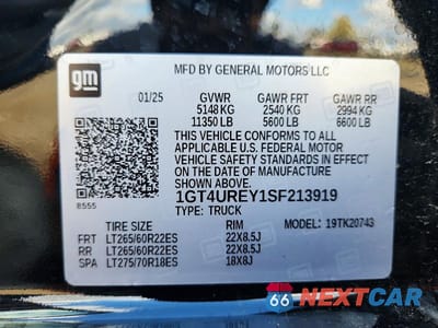 Zdjęcie 12 z 12 samochodu: 2025 GMC SIERRA K2500 DENALI VIN:1GT4UREY1SF213919 - miniatura