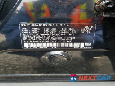 Zdjęcie 13 z 13 samochodu: 2016 HONDA HR-V LX VIN:3CZRU5H32GM703981 - miniatura