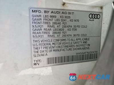 Zdjęcie 13 z 13 samochodu: 2018 AUDI Q7 PRESTIGE VIN:WA1VAAF78JD014794 - miniatura