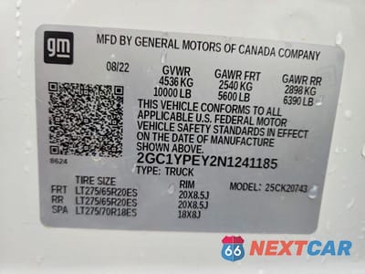 Zdjęcie 13 z 13 samochodu: 2022 CHEVROLET SILVERADO K2500 HEAVY DUTY LTZ VIN:2GC1YPEY2N1241185 - miniatura