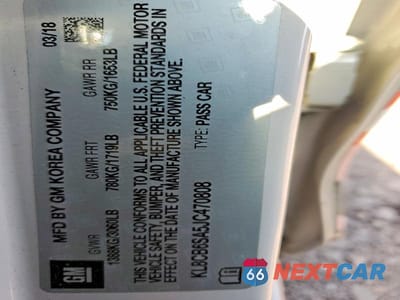 Zdjęcie 12 z 12 samochodu: 2018 CHEVROLET SPARK LS VIN:KL8CB6SA5JC470808 - miniatura