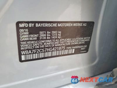 Zdjęcie 12 z 12 samochodu: 2017 BMW 750 XI VIN:WBA7F2C57HG421875 - miniatura