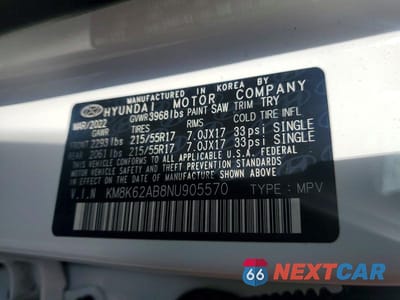 Zdjęcie 13 z 13 samochodu: 2022 HYUNDAI KONA SEL VIN:KM8K62AB8NU905570 - miniatura