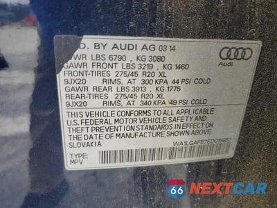 Zdjęcie 13 z 13 samochodu: 2014 AUDI Q7 PREMIUM PLUS VIN:WA1LGAFE7ED016983 - miniatura