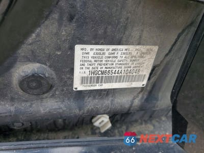 Zdjęcie 12 z 12 samochodu: 2004 HONDA ACCORD EX VIN:1HGCM66544A104046 - miniatura